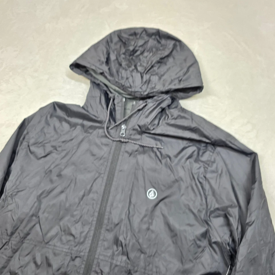 Volcom Ermont Jacket Mens Medium Black Water Resist Hooded Lightweight $98 NEW - Image 4 of 4
