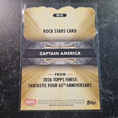 2026 Topps Finest Fantastic Four RS-02 CAPTAIN AMERICA! Rock Stars