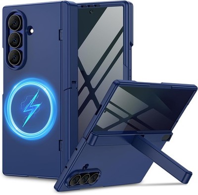 Blue Magnetic Case for Samsung Galaxy Z Fold 7 with Hidden Kickstand & Hinge Pro