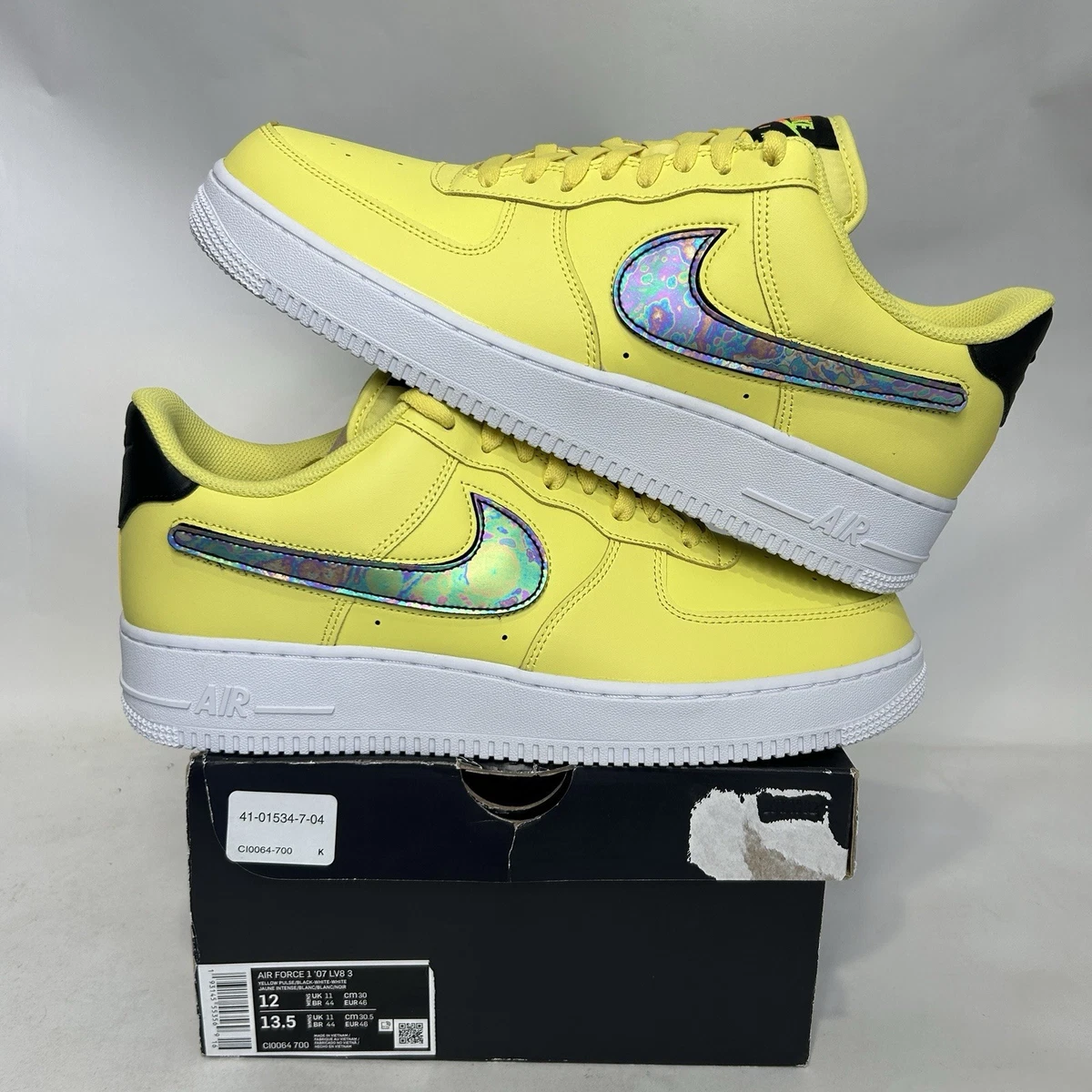 Nike Air Force 1 07 LV8 Low Yellow Pulse Sz US 11 Changeable Swoosh Nike Air Force 1 LV8 3 GS Yellow Pulse | Mercari main image 4