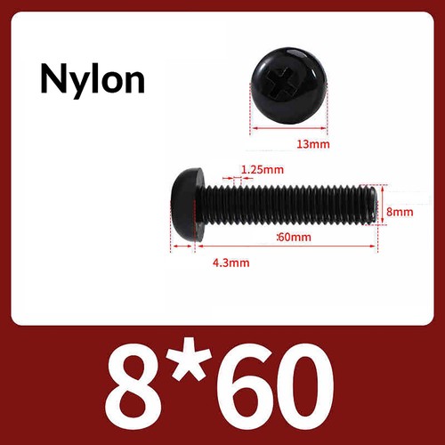 Nylon Plastic M2 M2.5 M3 M4 M5 M6 M8 Phillips Pan Head Bolt Cross Round Screw - Picture 136 of 136