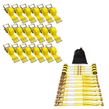 Uimoso E-Track Ratchet Straps 2" x 15' Tie-Down Straps Truck Trailer 18/8 Packs