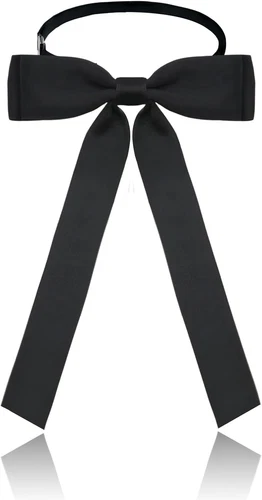 Western Bow Ties for Men Women, Black/Red Colonel Satin Ribbon String Bow Tie fo - product listing photo