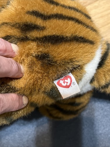 Ty Tygger 1994 Vintage Stuffed Plush 15 inch Bengal Tiger Beanie-Retired - Picture 6 of 7