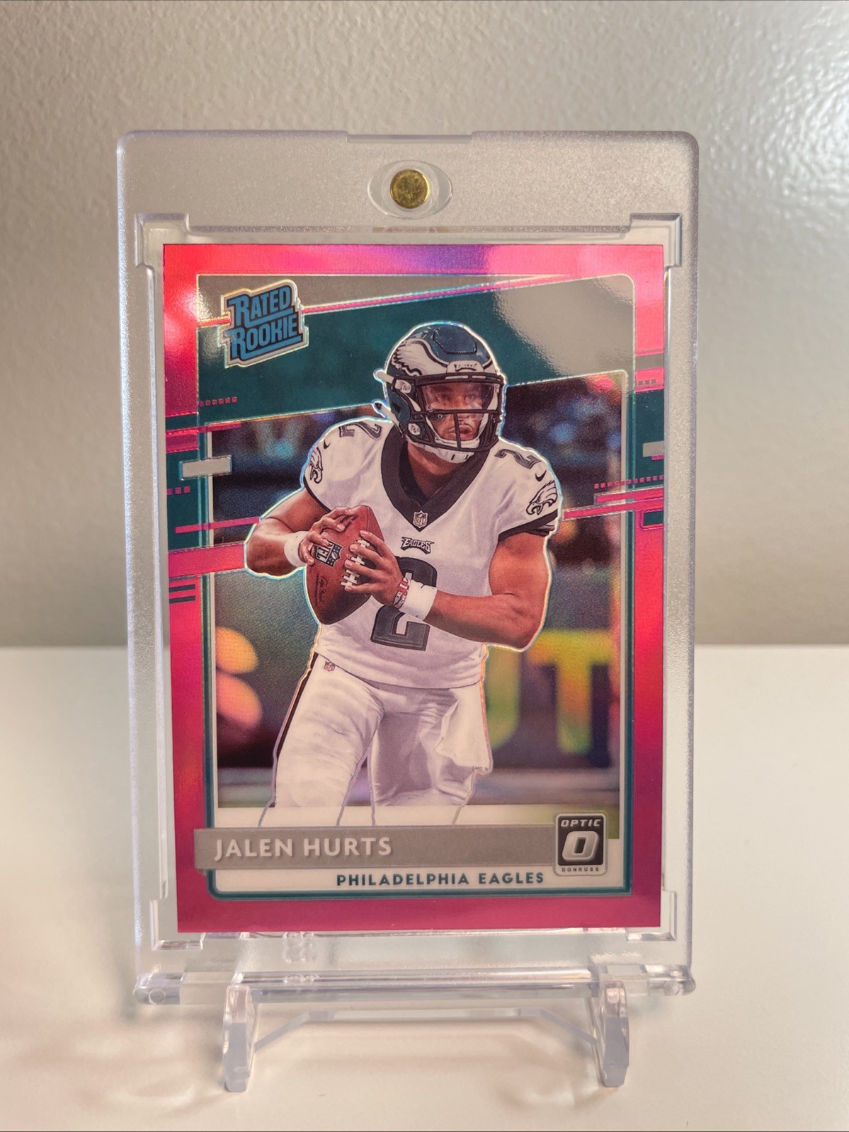 2020 Panini Donruss Optic - Rated Rookies Jalen Hurts #164 Pink Prizm (RC)