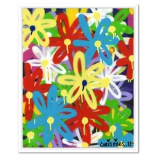 Chris Riggs, "Love" Framed Original Spray Paint Painting on Canvas, Hand Signed