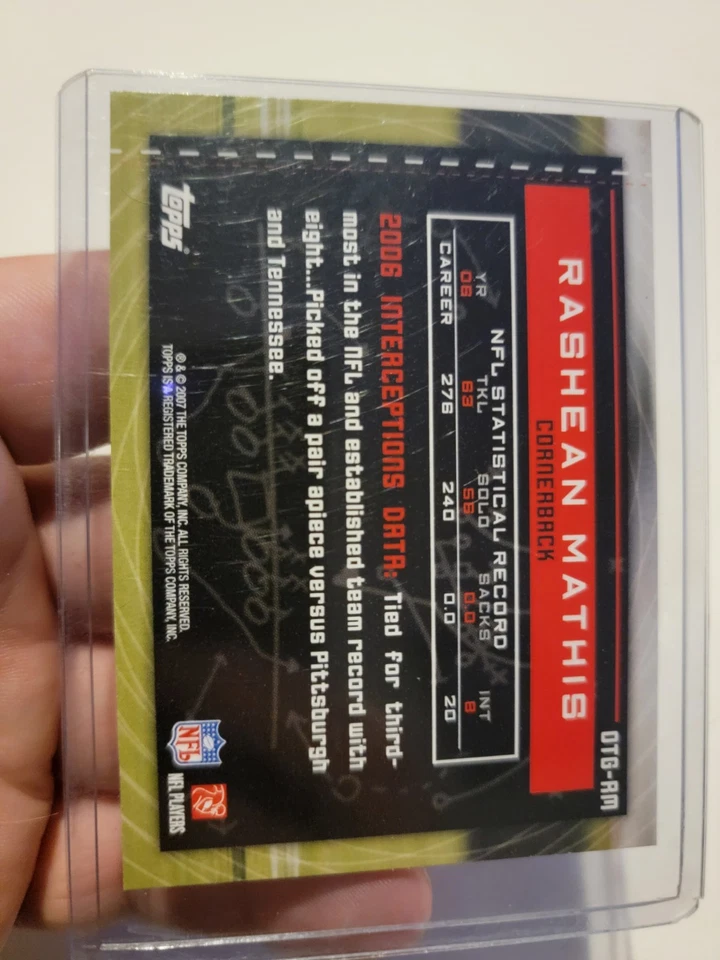 2007 Topps Own The Game #OTG-RM Rashean Mathis card, Jacksonville Jaguars - Image 2 of 2