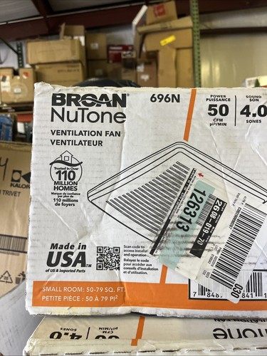 Broan-NuTone 696N 50CFM Wall/Ceiling Ventilation Fan - White - Picture 3 of 6