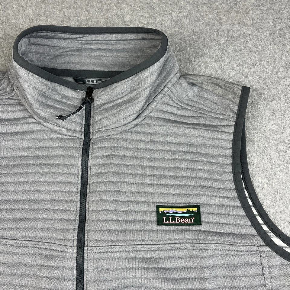 LL Bean Airlight Vest Womens 1X Plus Gray Full Zip Ribbed Outdoors Lightweight - Image 2 of 4