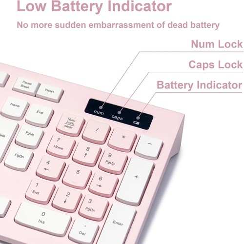 Teclado y Mouse Inalambrico Para PC Computadora Tamaño Completo 3 DPI Ajustable - 第 6/8 張圖片