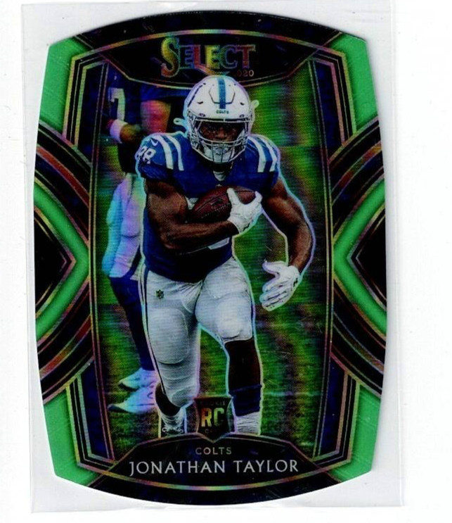 #253  Neon green die cut  JONATHAN TAYLOR  rc    rc  2020  PANINI SELECT  rookie