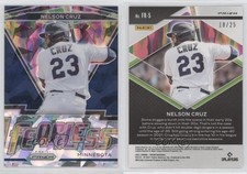 2021 Panini Prizm Fearless Navy Blue Cracked Ice Prizm /25 Nelson Cruz #FR-5