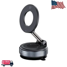 360° Adjustable Vacuum Suction Cup Magnetic Car Phone Holder Mount for MagSafe