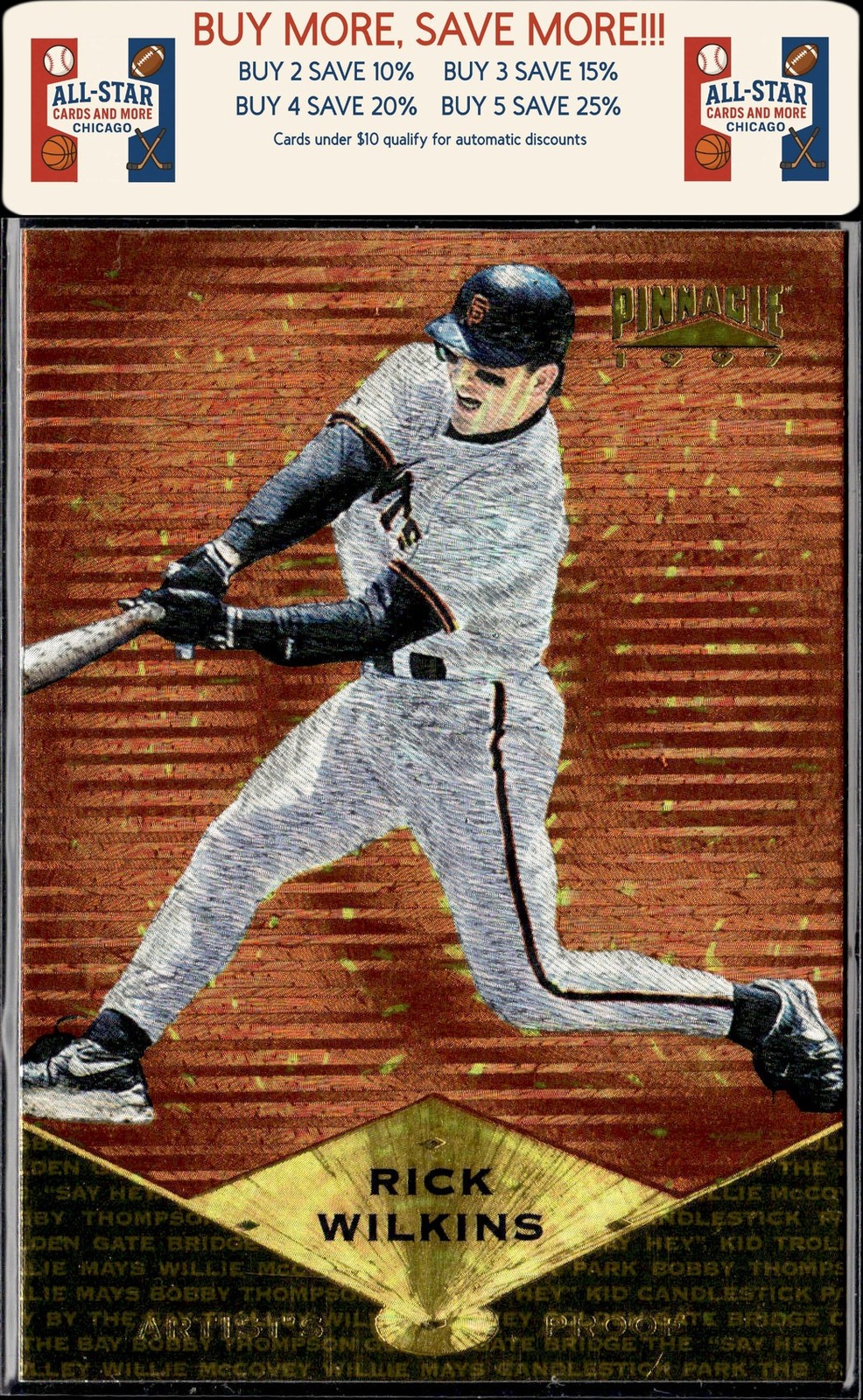 1997 Pinnacle #125 Rick Wilkins Artist's Proofs San Francisco Giants