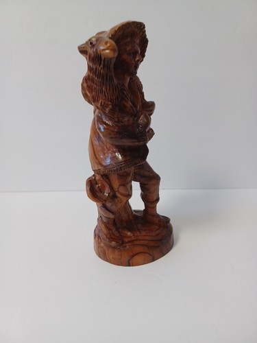 Vtg 70s Shepherd Lamb Figurine Hand-Carved Olive Wood Holy Land Bethlehem - Picture 3 of 12