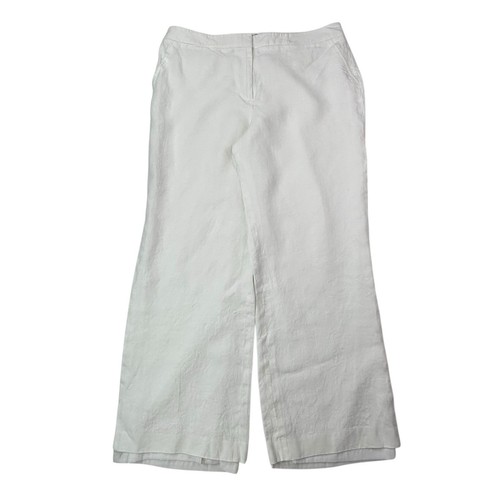 Talbots Damenhose Übergröße 18 reines irisches Leinen Heritage weites Bein Hose