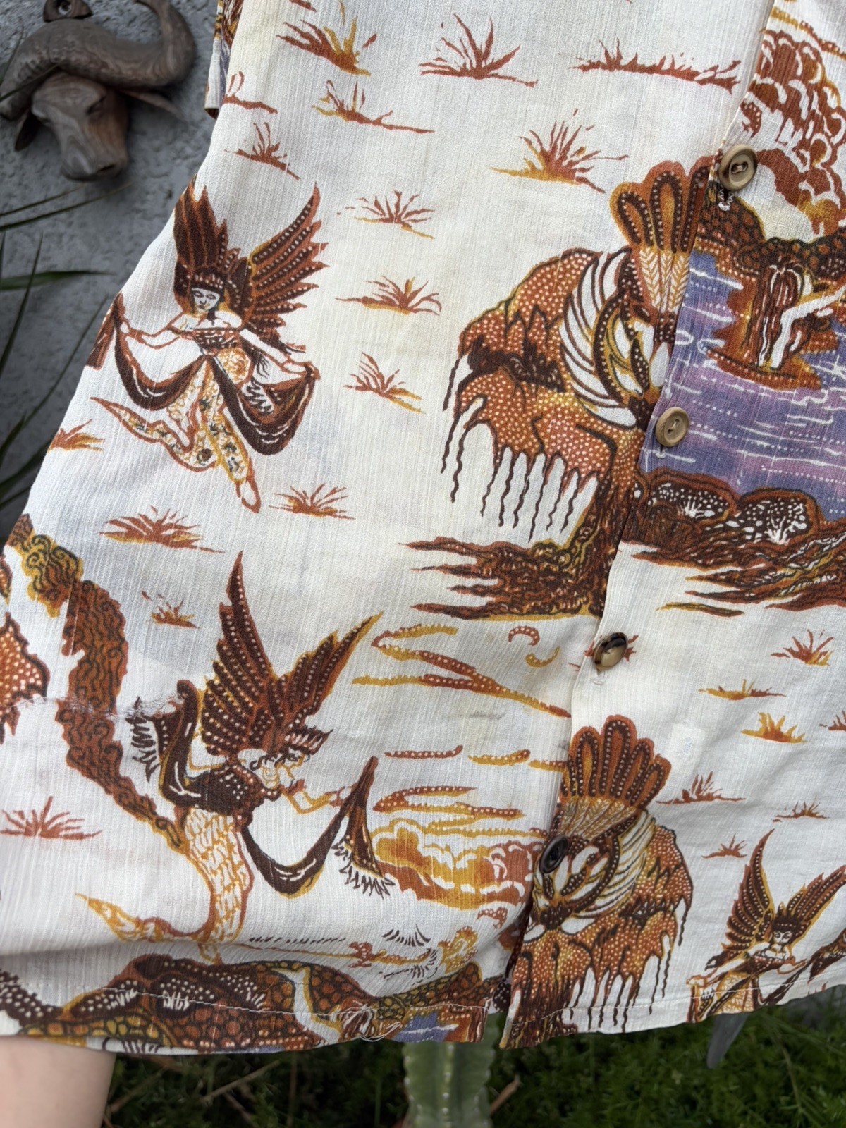 Vintage 70s OP Ocean Pacific Sunwear Shirt Hawaiian Aztec Native Print Sz Small image 5