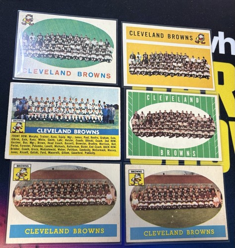 Cleveland Browns Topps Team Cards 56’ 58’ 59’ 60’ 61’