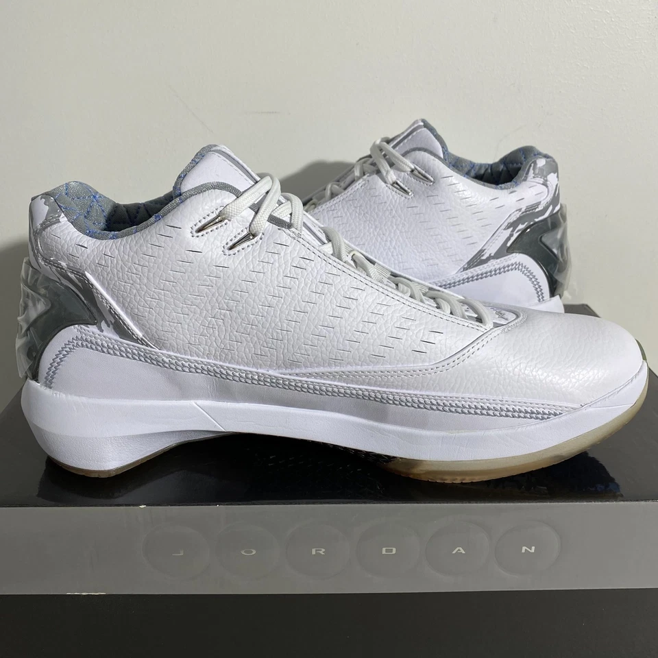 Talla 12.5 - Air Jordan 22 OG 5/8 Blanco Azul Universitario Para Hombres 316381-141 Envío Rápido Foto 4 de 4
