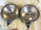 LUCAS SFT700 FOG LAMPS PAIR REFURBISHED FOR LAND ROVER JENSEN JAGUAR TRIUMPH TR3