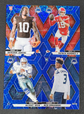 2025 Mosaic Football BLUE SCOPE PRIZMS You Pick - 2 Card Minimum