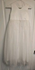 flower girl dress-Ivory/off White-size 8 Fairy Wedding Barbie