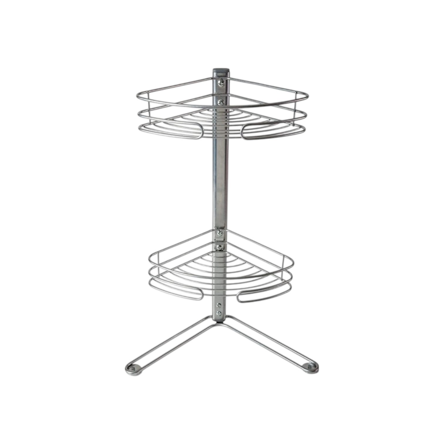 Blue Canyon Silver 2 Tier Non Rust Corner Free Standing Shelf Storage Shower Bath Caddy Organiser Rack - Image 2
