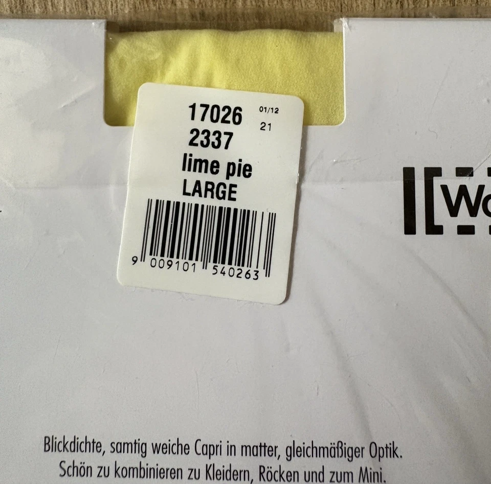 Medias capri de terciopelo Wolford pastel de lima amarillo opaco mate suave medias de lujo L Foto 2 de 3