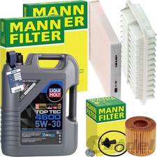 MANN INSPEKTIONSPAKET+LIQUI MOLY 5W-30 ÖL passend für TOYOTA AURIS RAV 4 VERSO
