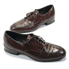 Vintage Sears Mens Brown Leather Dress Shoes Size 8.5 D Made In USA Lace Up