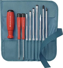 PB SWISS TOOLS 8218PE Interchangeable Screwdriver Set 9-Piece Set Petrol TI