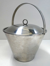 VINTAGE SABRE STAINLESS STEEL LIDDED HANDLE ICE BUCKET