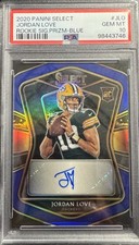 2020 Panini Select Jordan Love Rookies Blue Prizm RC Auto #/60 Packers PSA 10