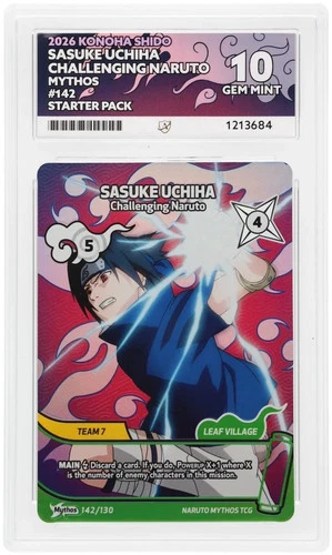 Sasuke Uchiha Challenging Naruto 142/130 Mythos Starter Pack Naruto TCG ACE 10