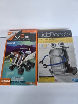 HEXBUG VEX Robotics Rover Explorer & 4M KidzRobotix Tin Can Robot STEM Kits