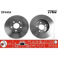 Bremsscheibe TRW DF4454 FüR Mercedes Benz Mercedes Benz Mercedes Benz