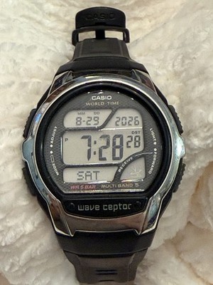 Casio Wave Ceptor WV-58R Multi Band 5 Atomic Radio Controlled World Time Watch