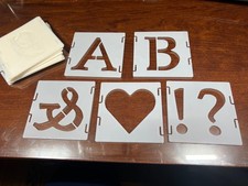 65 Pcs 4 Inch Plastic Painting Stencils Reusable Letters Numbers and Symbols