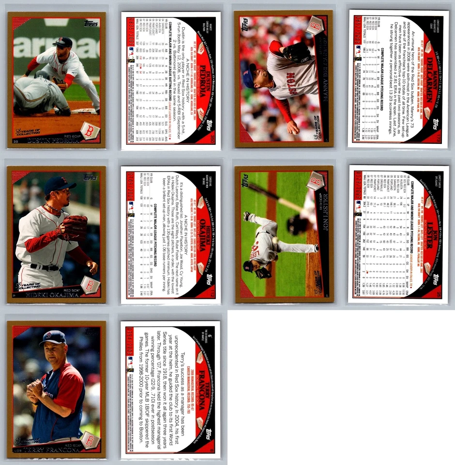 Lote de tarjetas de béisbol Boston Red Sox Topps serie dorada numeradas #/2009 (24) casi nuevas Foto 3 de 4