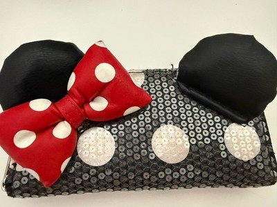 Loungefly Disney Parks Minnie Mouse Sequin Polka Dot Wallet with Ears Red Bow