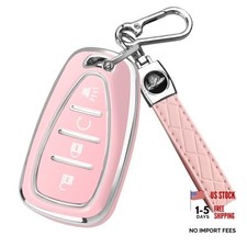for Chevy Key Fob Cover,4 Buttons TPU Key Cover with Silver B-pink