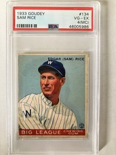 1933 Goudey Sam Rice VG-EX PSA 4 MC Washington Senators