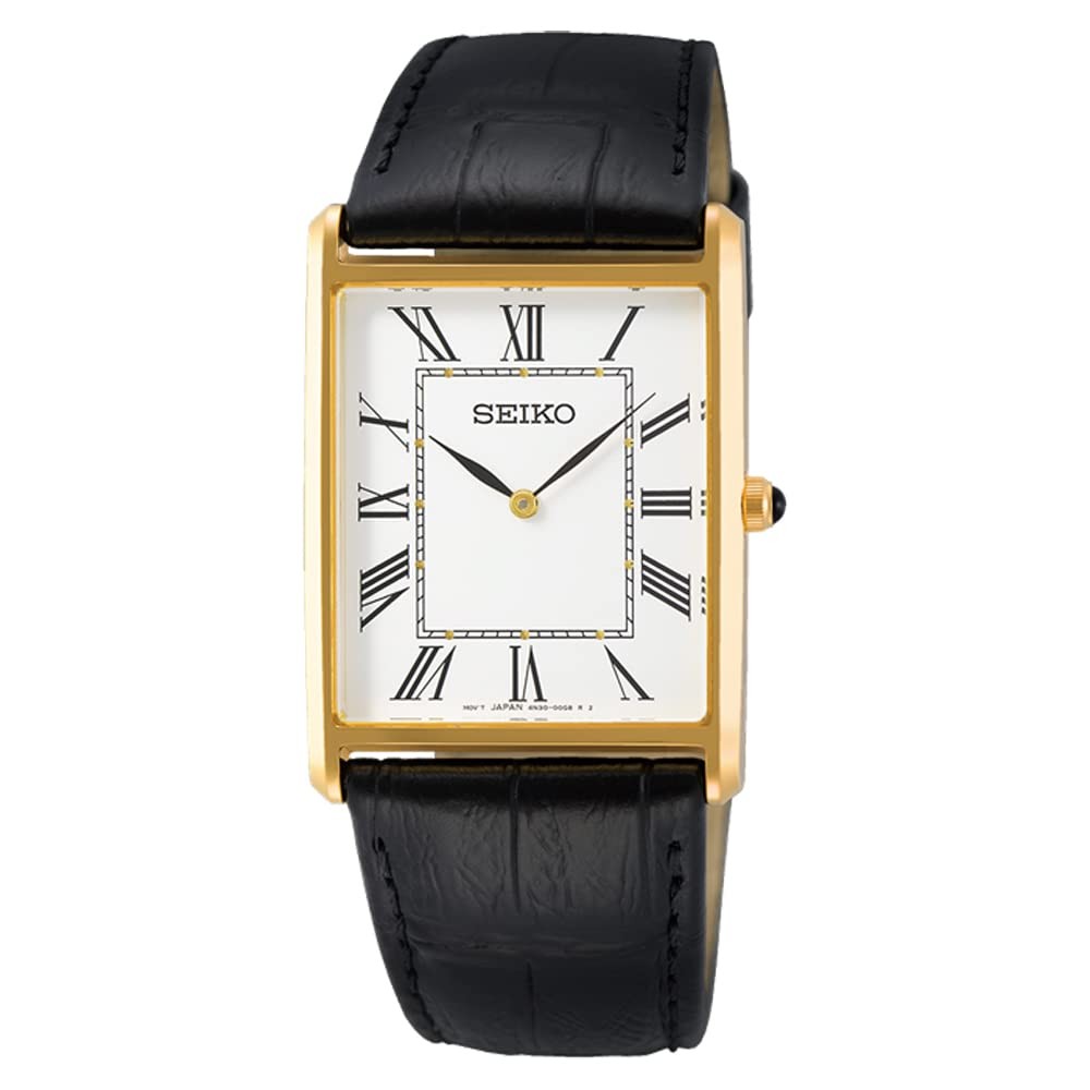 SEIKO Watch Men's Quartz SWR052 white dial x black leather band | eBay