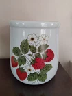 Vintage McCoy Pottery Strawberry Fields Utensil Canister Country Farmhouse Crock