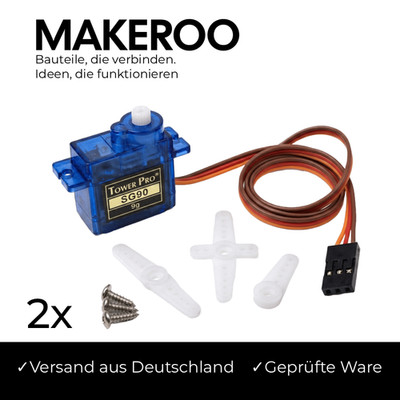2x SG90 9G Micro Servo Motor 180°  Mini Servo für RC Flugzeug, Auto & Arduino