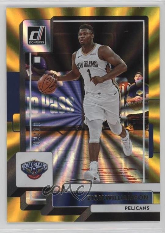 2022-23 Panini Donruss Holo Gold Laser 2/10 Zion Williamson #164 10no
