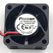 Lot of 2 Delta Fonsan DFB0412M 12VDC Brushless Fans, 40mm x 40mm x 20mm, 2-Wire
