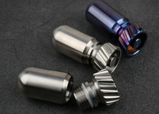 Titanium Waterproof Tank Survival Seal Container Necklace Keychain Pill Box EDC