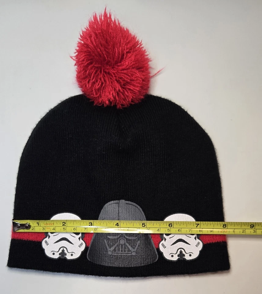 Boné de malha Star Wars Darth Vader Stormtrooper meninos inverno gorro vermelho pompom  - Imagem 4 de 4