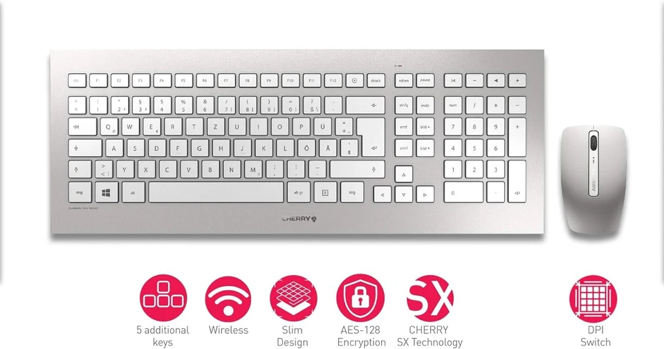 CHERRY DW 8000, wireless keyboard and mouse set, German layout, QWERTZ keyboard, - Image 3 of 4